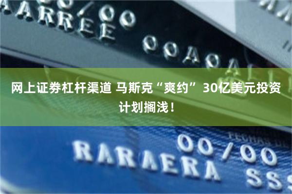 网上证劵杠杆渠道 马斯克“爽约” 30亿美元投资计划搁浅!