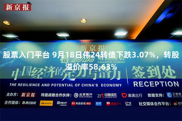 股票入门平台 9月18日伟24转债下跌3.07%，转股溢价率58.63%