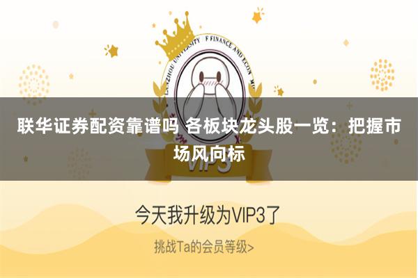 联华证券配资靠谱吗 各板块龙头股一览：把握市场风向标