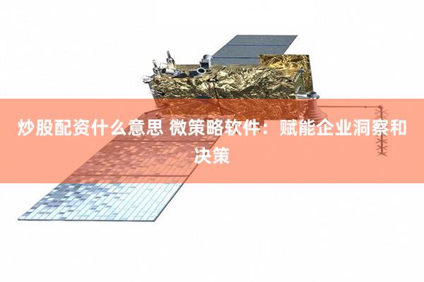 炒股配资什么意思 微策略软件：赋能企业洞察和决策