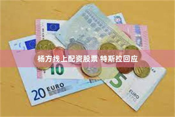 杨方线上配资股票 特斯拉回应