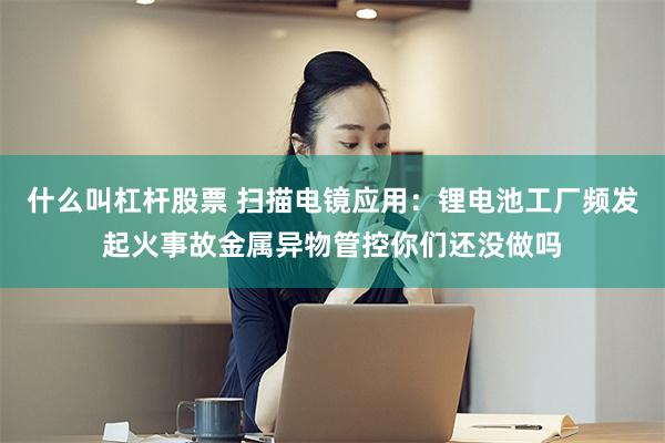 什么叫杠杆股票 扫描电镜应用：锂电池工厂频发起火事故金属异物管控你们还没做吗