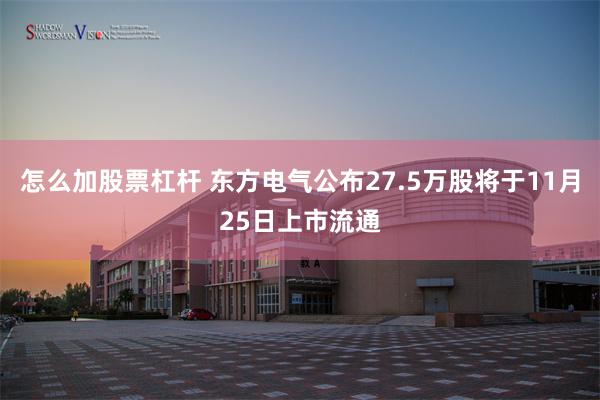 怎么加股票杠杆 东方电气公布27.5万股将于11月25日上市流通