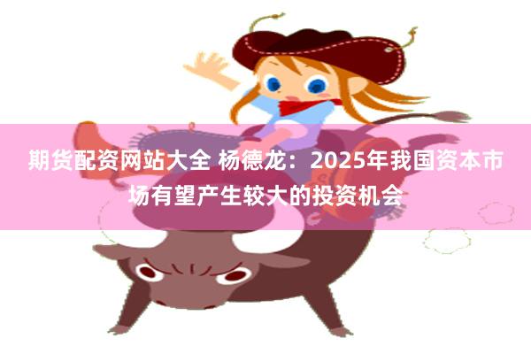 期货配资网站大全 杨德龙：2025年我国资本市场有望产生较大的投资机会