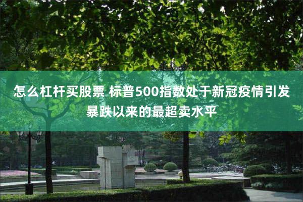 怎么杠杆买股票 标普500指数处于新冠疫情引发暴跌以来的最超卖水平