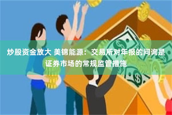 炒股资金放大 美锦能源：交易所对年报的问询是证券市场的常规监管措施