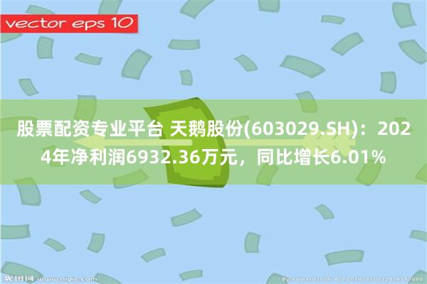 股票配资专业平台 天鹅股份(603029.SH)：2024年净利润6932.36万元，同比增长6.01%